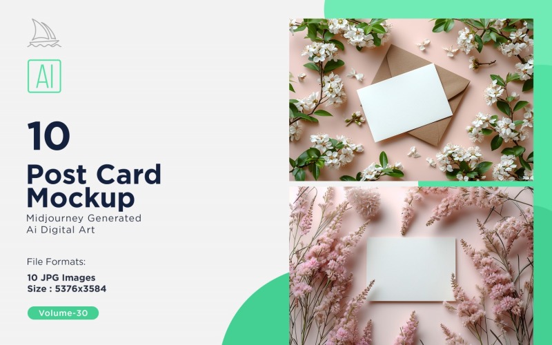 Post Card Mockup 10_Set V-30 Illustration