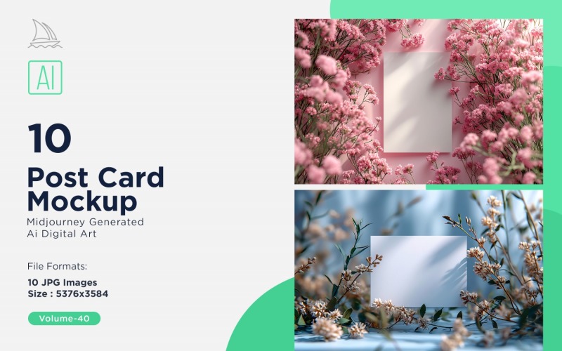 Post Card Mockup 10_Set V-40 Illustration