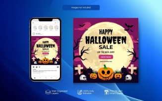 Poster Templates for Halloween Sale PSD