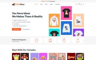 PrintNow - Print Shop & Custom T-shirt Designer WordPress Theme