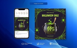 PSD Halloween Sale Poster Designs Discount