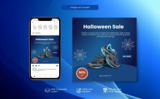 PSD Halloween Sale Poster Template