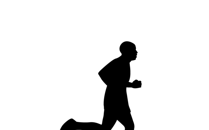 Running man side view silhouette Vector Graphic