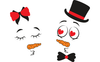 Cute Snowman Vector Kissing Emoji FREE