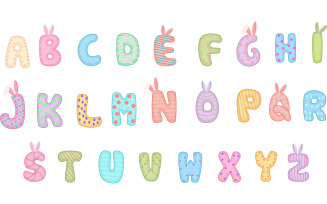 Easter Alphabet Vector Illustration