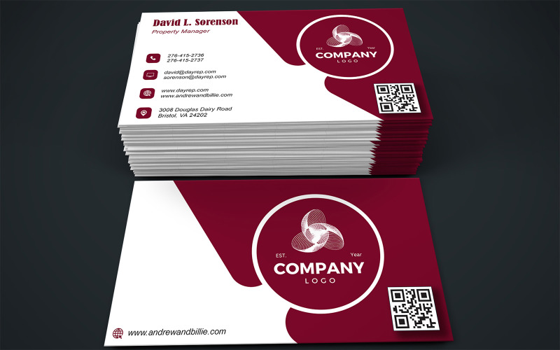 Professional Editable Visiting Card Template | Business Card | 296 Corporate Identity