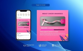 Breast Cancer Awareness Month Social Media Template (PSD)