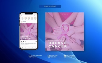 Breast Cancer Awareness Social Media Template (PSD)