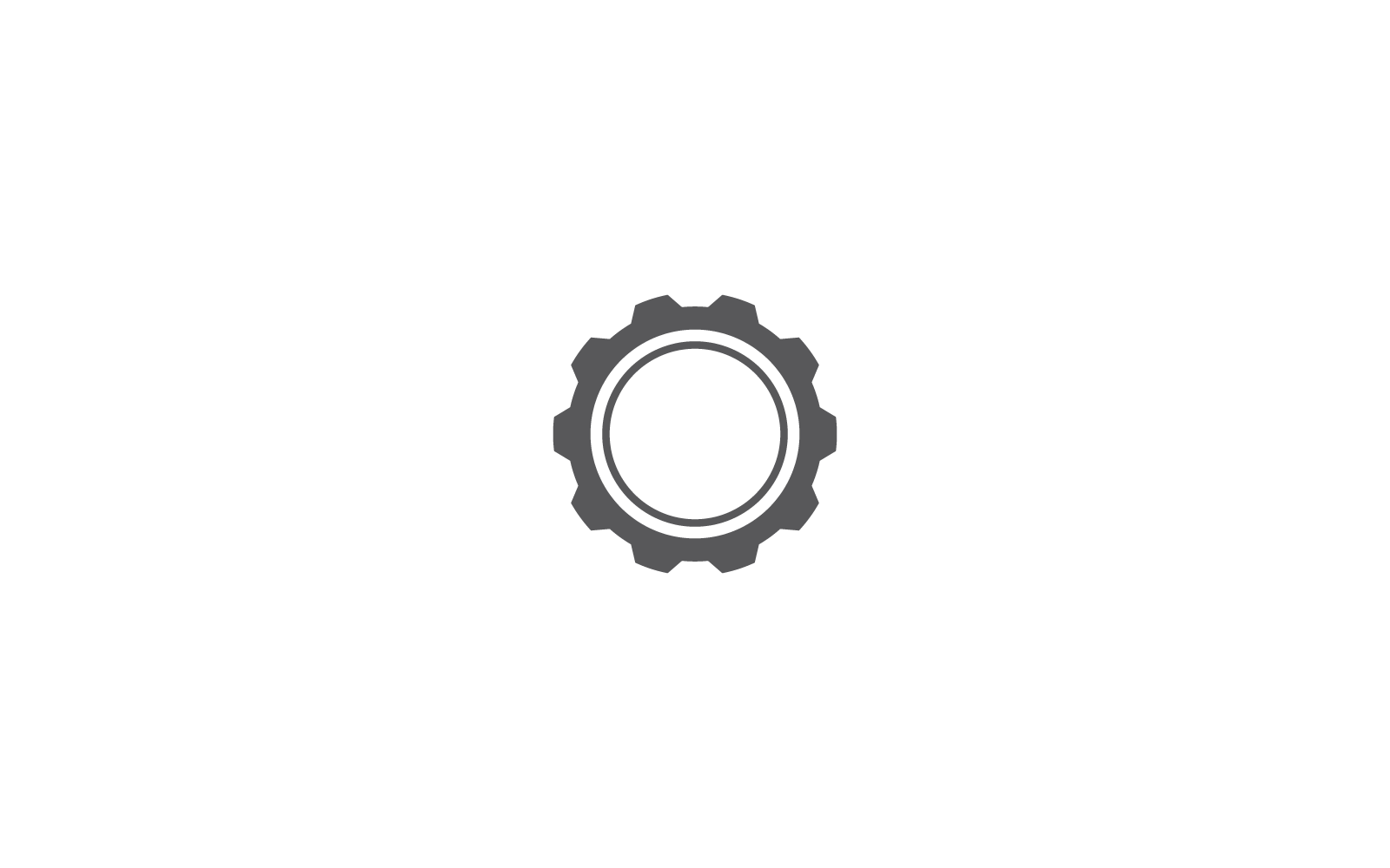 Design piatto per il logo dell&amp;#39;ingranaggio modello icona vettoriale