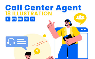 18 Call Center Agent Illustration