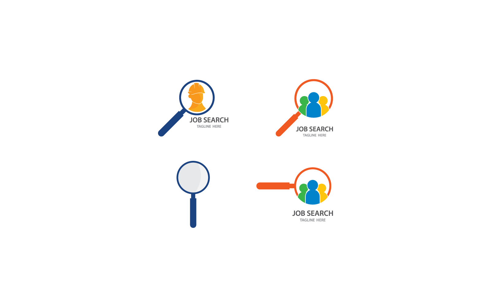 Modello di design piatto con logo di ricerca lavoro