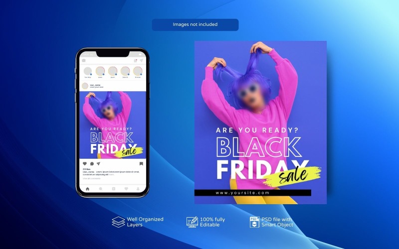 Modern PSD Templates for Black Friday Discount Promotions Social Media
