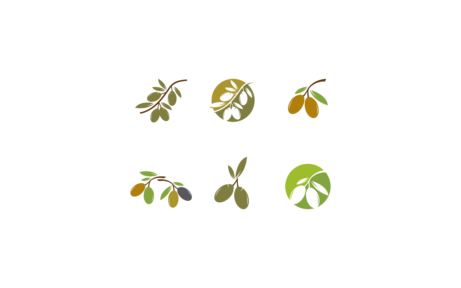 olive logo template vector flat design illustration