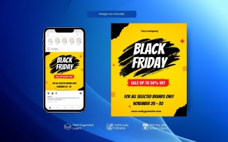 PSD Templates Black Friday Discount Promotions Yellow