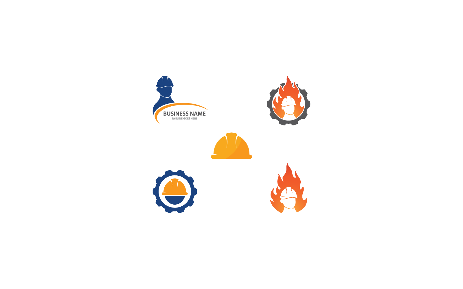 Worker logo illustration design template icon