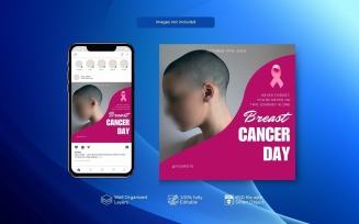 Breast Cancer PSD Template Social Media Post