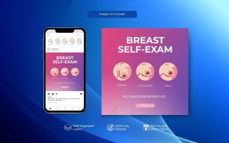 Breast Self-Exam Awareness PSD Social Media Template