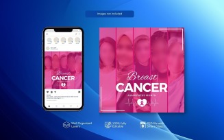 Customizable PSD Template for Breast Cancer Awareness Posts