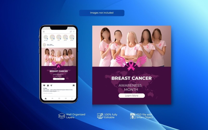 Customizable Template for Breast Cancer Awareness Posts Social Media