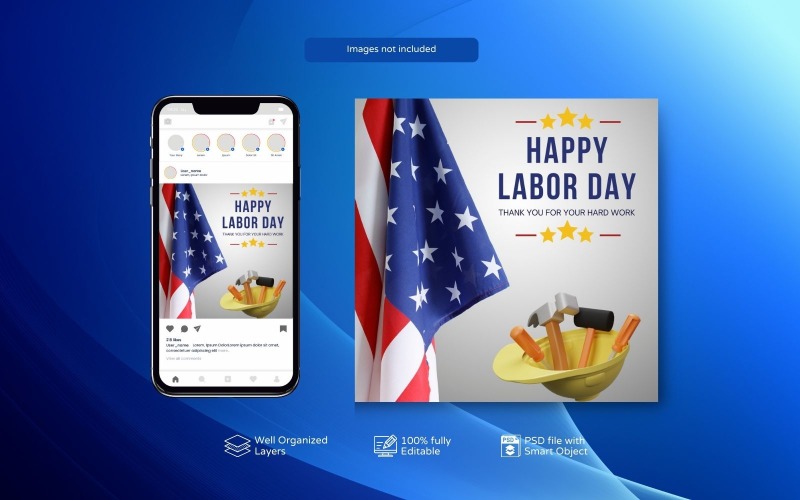 Free PSD Templates for International Labour Day Post Social Media