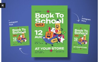 Green Retro Back to School Flyer