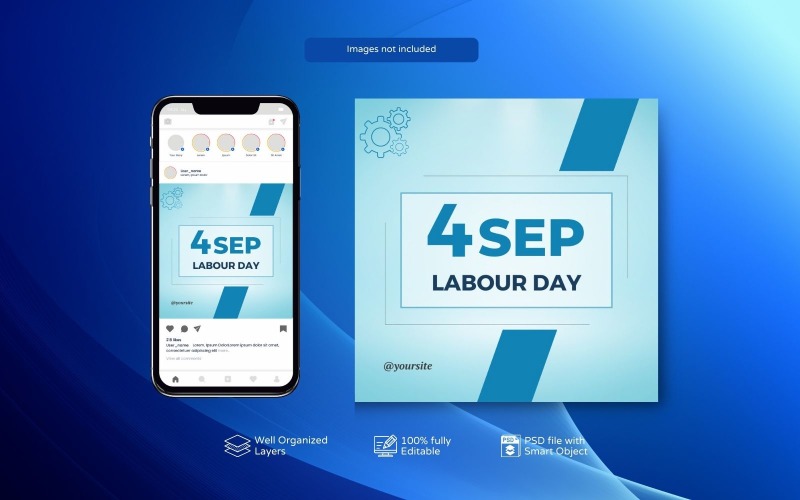 PSD Templates for International Labour Day Social Media Content