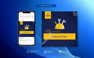 Social Media Post Templates: International Labour Day PSD