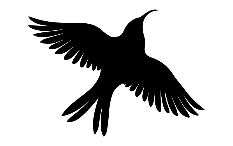 Flying bird silhouette vector art Illustration