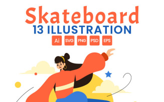 13 Skateboard Sport Illustration