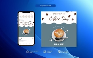 Internationaal Coffee Day Promotion: PSD Templates