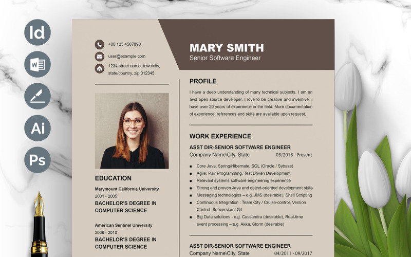 Minimalist Resume Template Layout