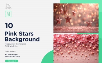 Pink Stars Background 10 Set Vol - 2