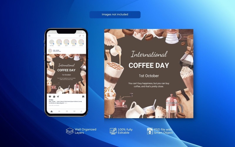 PSD Templates for Coffee Shop Promotions Social Media