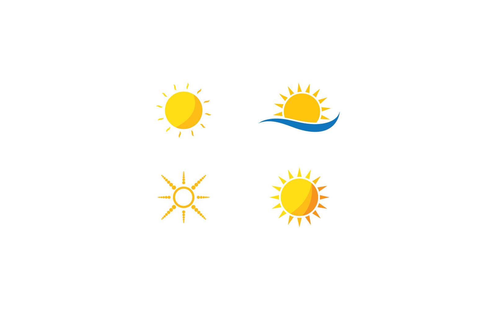 sun icon illustration logo vector template