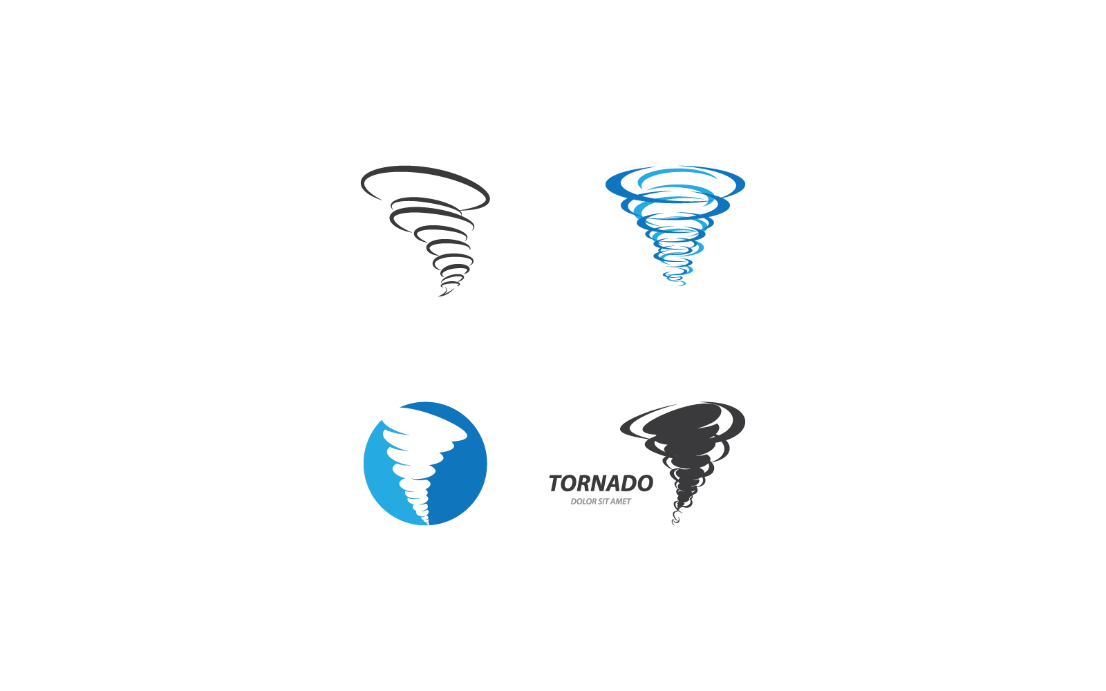 Větrná tornádo ikona vektorové logo ilustrace plochý design