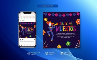 Día de Muertos Social Media PSD Template