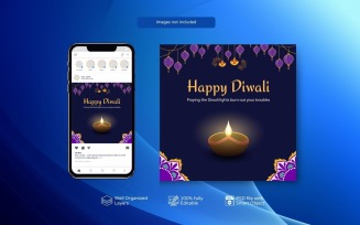 Happy Diwali Creative PSD Social Media Post