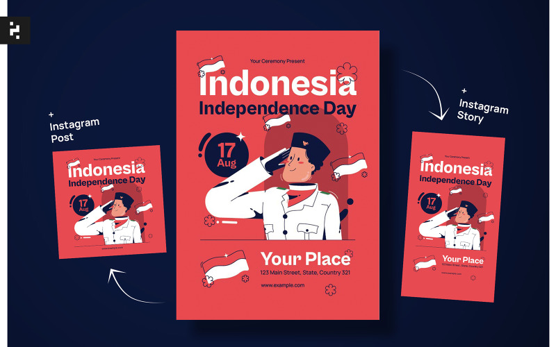 Indonesia Independence Day Flyer Corporate Identity