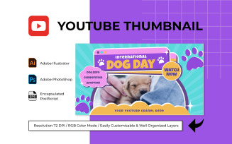 International Dog Day YouTube Thumbnail Template 2