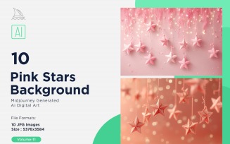 Pink Stars Background 10 Set Vol - 11