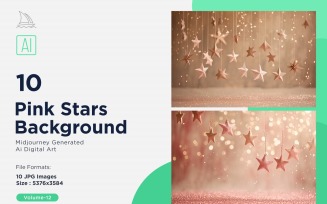 Pink Stars Background 10 Set Vol - 12