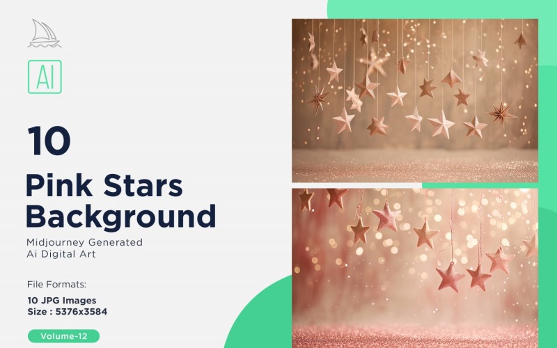 Pink Stars Background 10 Set Vol - 12