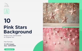 Pink Stars Background 10 Set Vol - 14