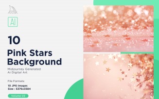 Pink Stars Background 10 Set Vol - 22