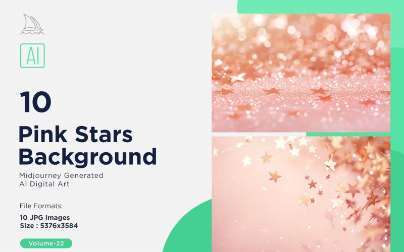 Pink Stars Background 10 Set Vol - 22