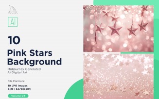 Pink Stars Background 10 Set Vol - 23