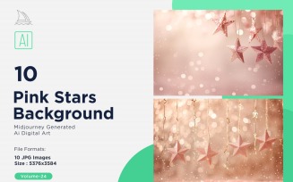 Pink Stars Background 10 Set Vol - 24