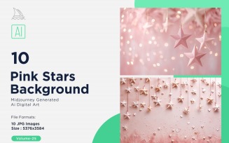Pink Stars Background 10 Set Vol - 25