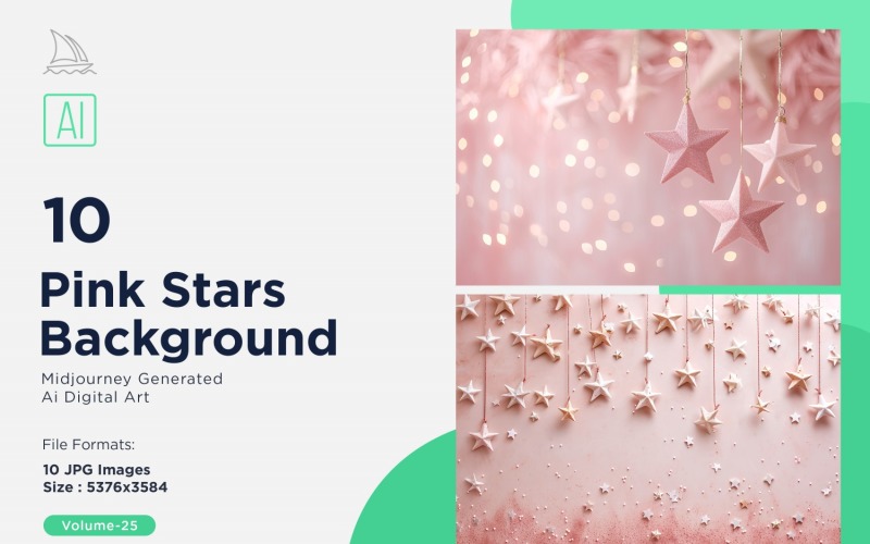 Pink Stars Background 10 Set Vol - 25