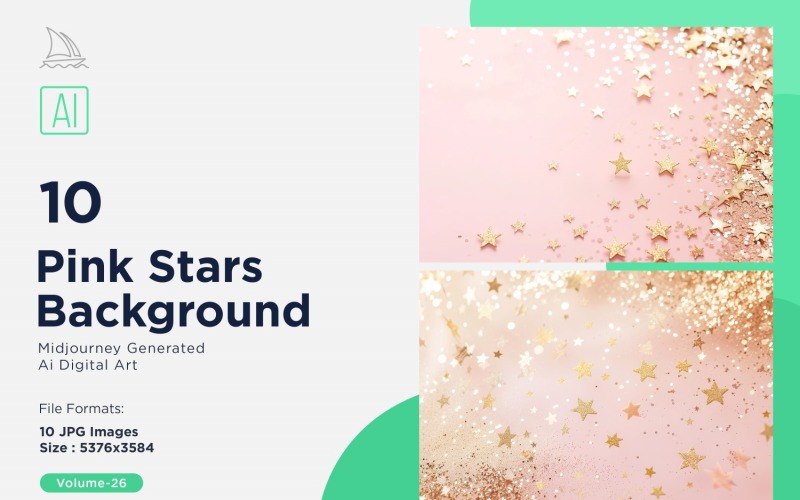 Pink Stars Background 10 Set Vol - 26